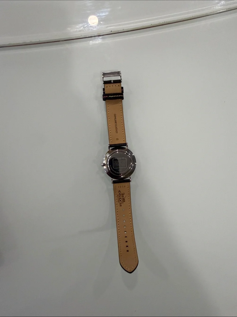 Coach Black Leather Strap Watch Hands need battery